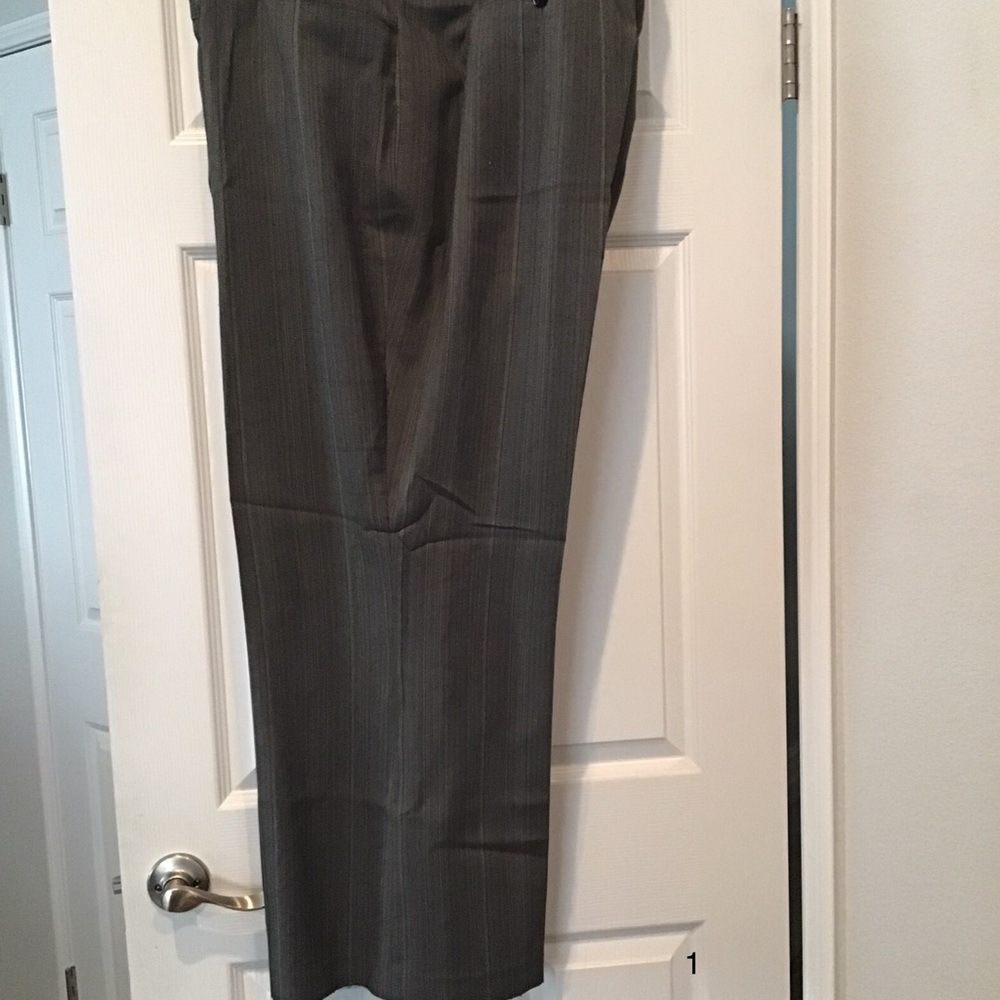 Grey pinstripe trousers
